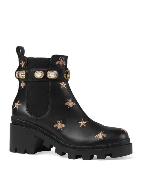 black gucci sneakers bee|gucci star and bee boots.